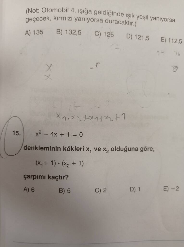 Derceden Denklemler X X Denkleminin K Kleri X Ve X