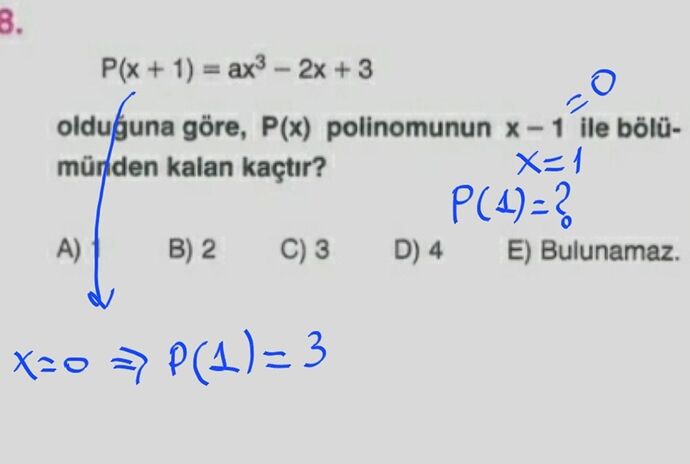 polinom kalan bulmasoruçözümü