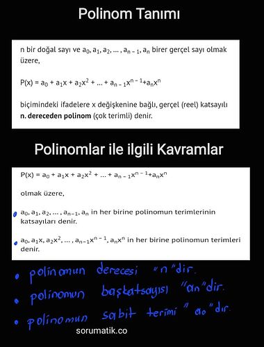polinom nedir özellikleri Notes