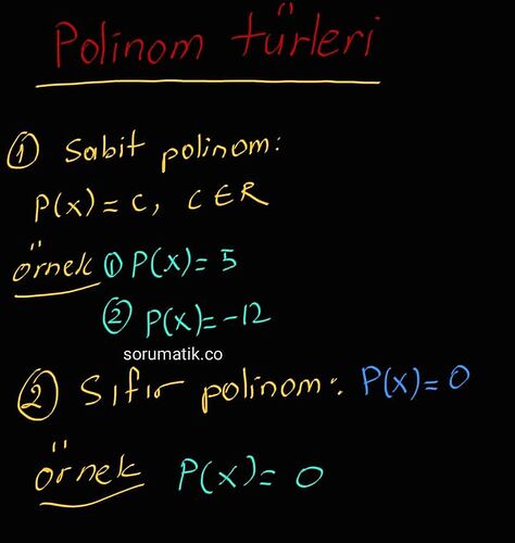 polinom türleri  Notes