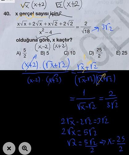 köklü denklemler sorusu çözümü