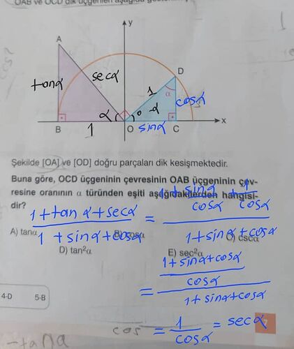 trigonometri sorusu çözüm