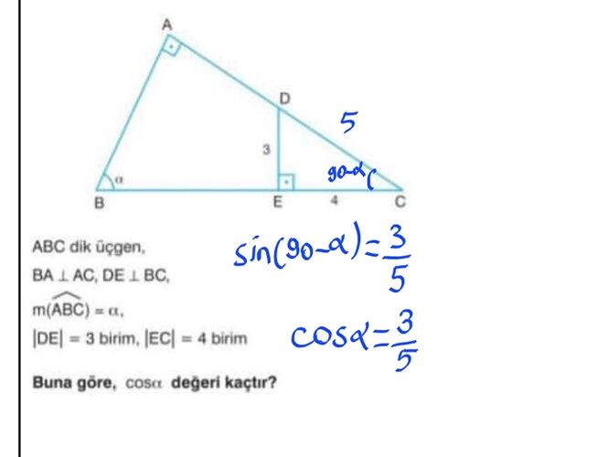 soru çözümü trigonometri