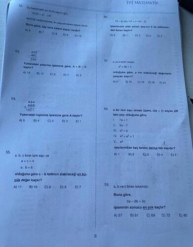 TYT MATEMATIK tt213t242t552itEEIE1thE2EgTR5IERIR59 16-I-3- 14):21 bdilen sayinin s lie...