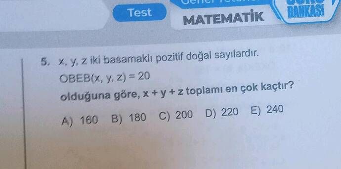 Test MATEMATİK 5.
