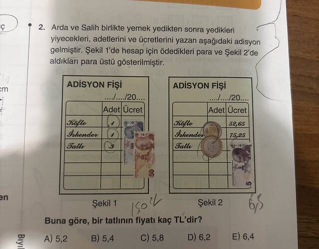 Arda ve Salih birlikte yemek yedikten sonra yedikleri yiyecekleri, adetlerini ve...
