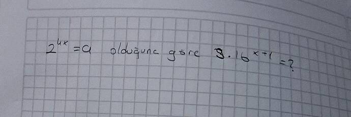 2⁴x=a olduguna göre 9.16 üssü x+1 =?
