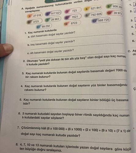 Kaç numaralı kutularda 2.