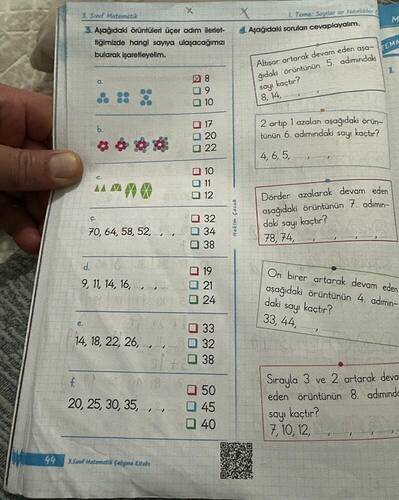 3.Sint Matematik S Aşağidakd örüntüle üçer adm lerlet- tiğimizde hangi sayya ulaşacağma...