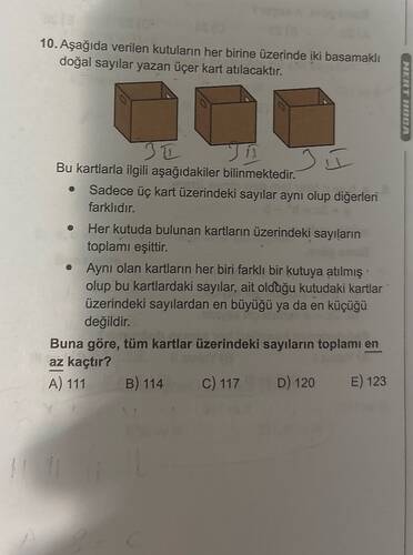 Aşağ,da verilen kutularin her birine üzerinde iki basamaklı doğal sayılar yazan üçer...