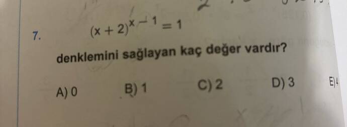 (x+2) 1, denklemini sağlayan kaç değer vardır?