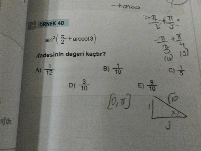 SÖRNEK 40 sintarccot3) ifadesinin değeri kaçtır?