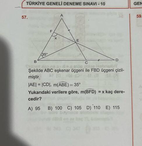 TÜRKİYE GENELİ DENEME SINAVI -10 57.