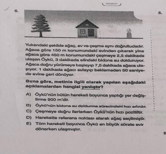 Yukarndaki gekilde ağaç, ev ve aşrna aynı doğruttudadır.