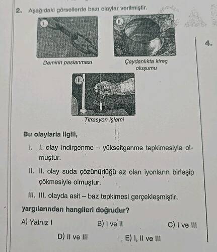 Aşağidaki görsellerde bazı olaylar verilmistir.