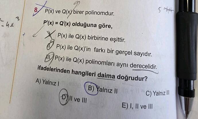 P(x) ve Q(x) birer polinomdur.