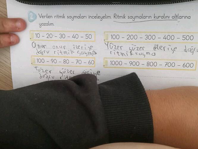 Verilen ritmik saymaları inceleyelim.