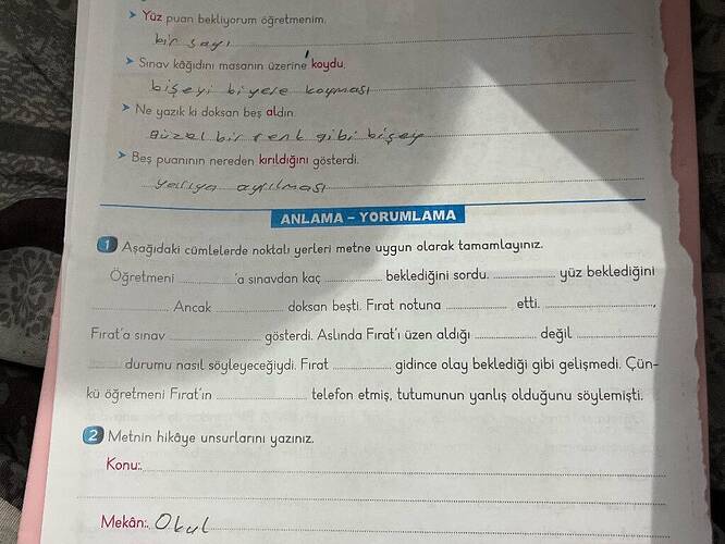 Yüz puan bekliyorum 5aretmenim Sinav kôğıdini masanın üzerine koydu la 5y byeiekooseSt...