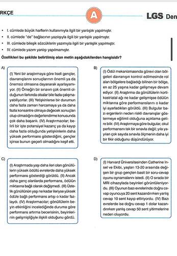 RKÇE • • 1 1 cümlede büyük harflerin kullanımiyla ilgili bir yanlıişlik yapilmıştır.
