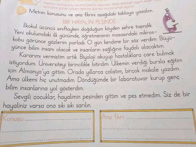 Metnin konusunu ve ana fikrini belirleyelim.