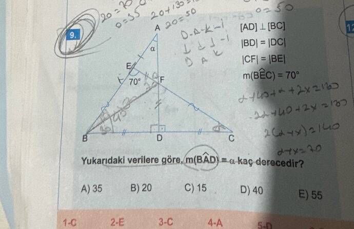 , m(BÂD) = a kaç derecedir?