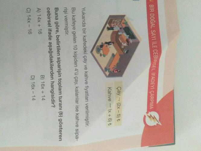 cebirsel ifade aşağıdakilerden hangisidir?