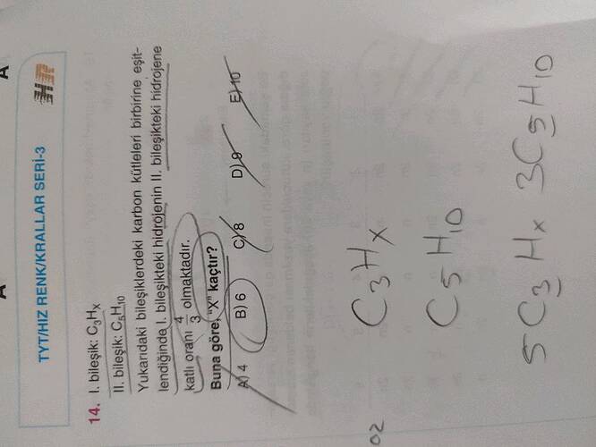 bileşik: C₃Hₓ II.