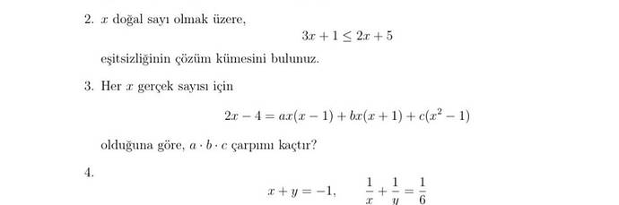 z doğal sayı olmak üzere, 3r +1 2r +5 eşitsizliğinin çözüm kümesini bulunuz.