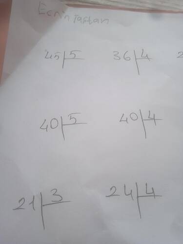 Bir beyaz kağıt üzerine el yazısıyla farklı matematiksel ifadeler yazılmış ve üst kısımda silik olarak "Ecenin Partisi" ifadesi yer alıyor. (AI tarafından altyazılı)