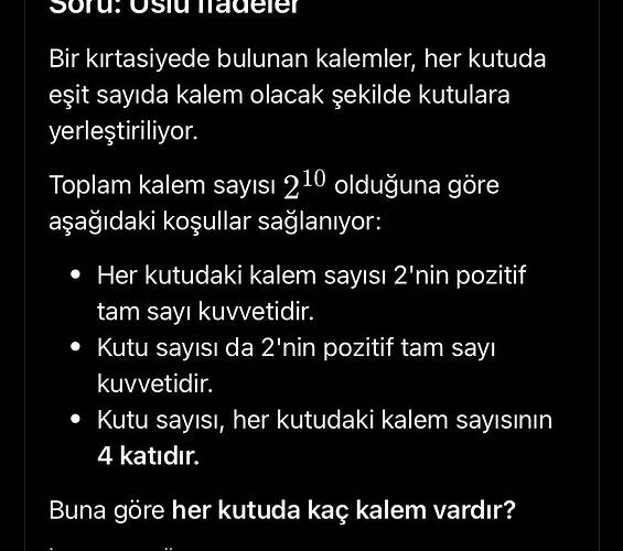 JOr U: USIU Tladeier Bir kirtasiyede bulunan kalemler, her kutuda eşit sayıda kalem...