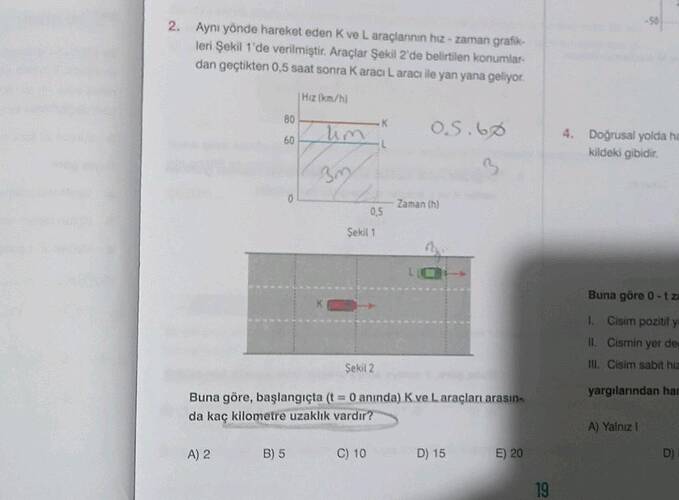 Ayn yonde hareket eden K ve L araçiannin hz- zaman grafik leri Şekil 1'de verilmiştir.