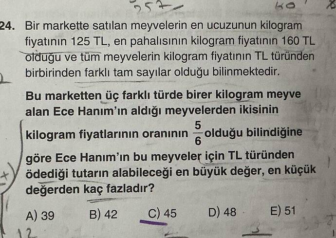 Bir markette satılan meyvelerin en ucuzunun kilogram fiyatının 125 TL, en pahalısının...