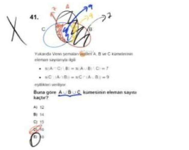 Yarda Ven eimalan eeA B eC kamenn elens say A nABCi7 1C An CrA B9 Buna göre AVBUC...