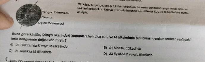 Vengeç Dönencesi Ekvator olak Dönencesi Bir käglH, bu yt gezeceği Glkeleri seçerken en...