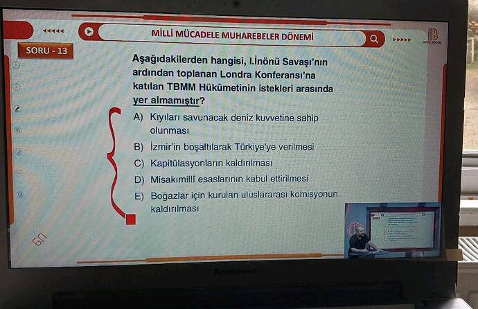 SORU - 13 MİLLİ MüCADELE MUHAREBELER DÖNEMİ Aşağıdakilerden hangisi, 1.inönü Savaşı'nin...