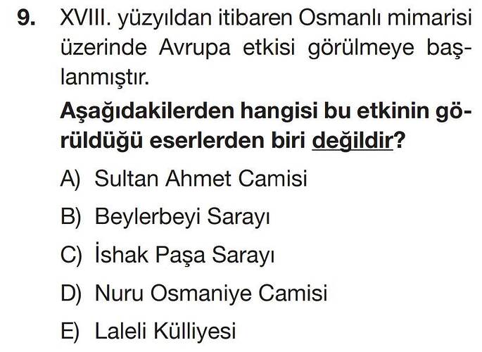 yüzyıldan itibaren Osmanlı mimarisi üzerinde Avrupa etkisi görülmeye baş- lanmıştır.