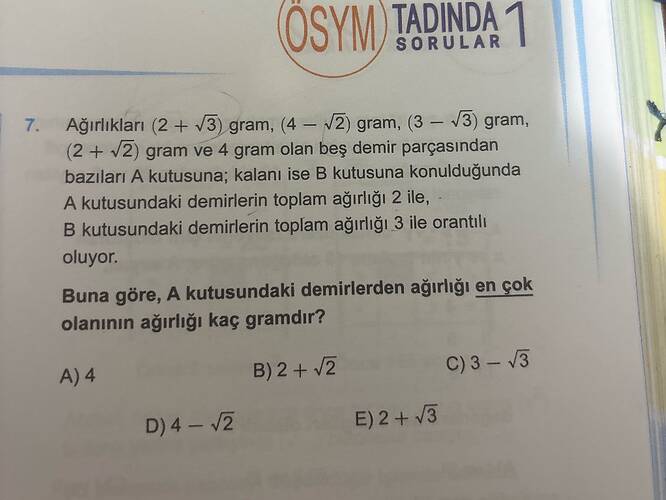 OSYM TADINDA 1 7.