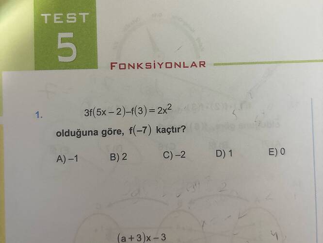 TEST 5 FONKSİYONLAR 1.