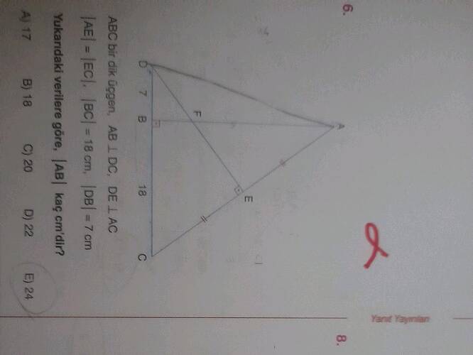 , AB kaç cm'dir?
