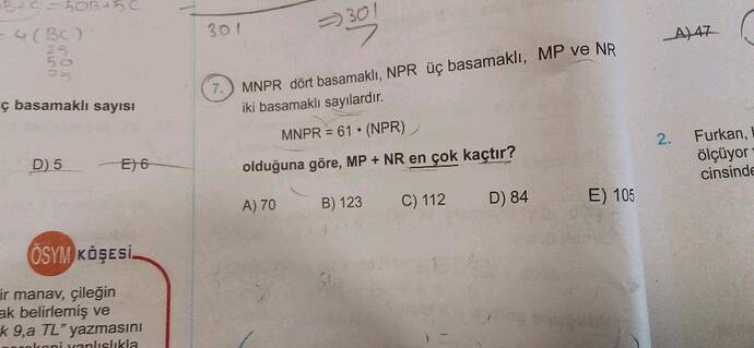 ç basamaklı sayısı E 6 ÖSYM KÖŞESİ ir manay,.