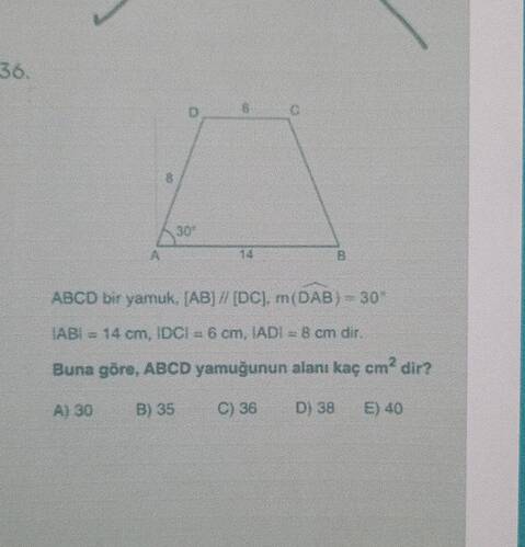 30 ABCD bir yamuk.