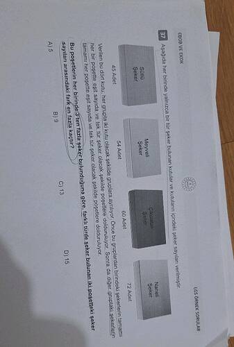 A)5 sayıları arasınd indaki fark en fazla kaçtır?