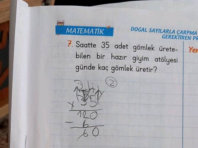 MATEMATÍK DOGAL SAYILARLA ÇARPMA GEREKTIREN PR 7.