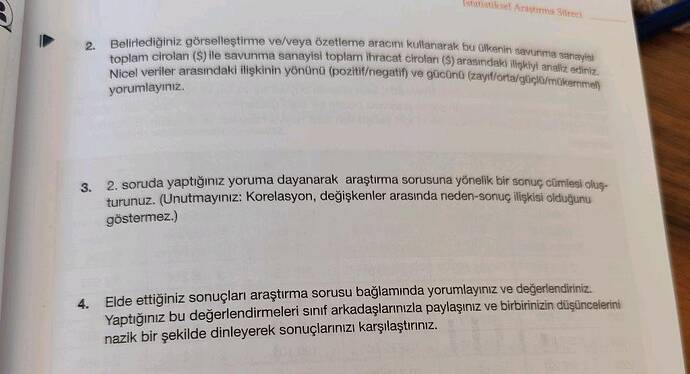 Belirlediğiniz görselleştirme ve/veya özetleme aracını kullanarak bu ülkenin savunma...