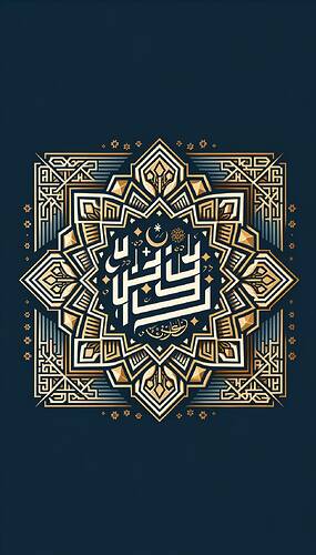 Beautiful Islamic geometric patterns and calligraphy featuring the Arabic phrase 'Bismillah' to decorate a cover of a magazine about Salah, the Islamic prayer ritual.