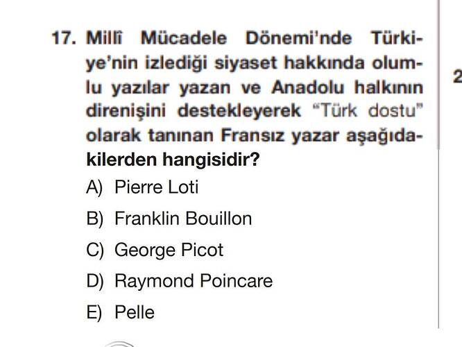 Mili Mücadele Dönemi'nde Türki- ye'nin izlediği siyaset hakkında olum- lu yazılar yazan...