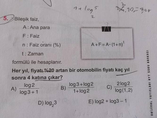 Bileşik faiz, F1 Faiz n1 Faiz oranı (%) t1 Zaman formülü ile hesaplanır.