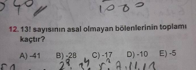 sayısının asal olmayan bölenlerinin toplamı kaçtır?