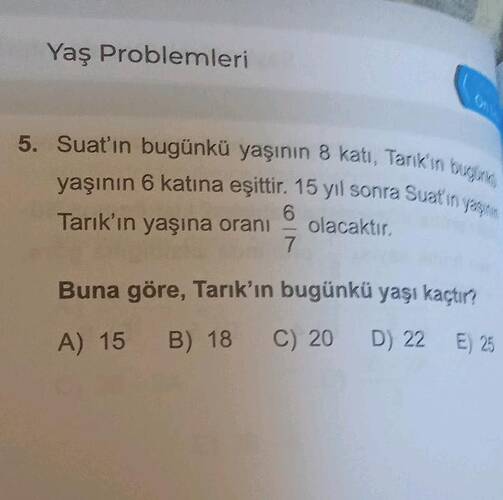 Yaş Problemleri 5.