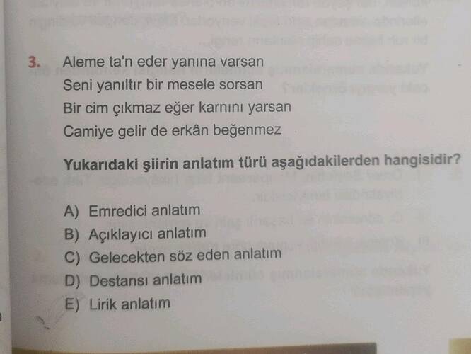 Aleme ta'n eder yanına varsan Seni yanıltır bir mesele sorsan Bir cim çıkmaz eğer...